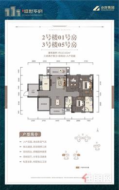 【2#1号房/3#5号房户型】3室2厅2卫1厨2阳台