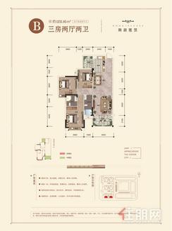 【B户型】3室2厅2卫1厨2阳台