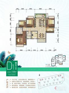 【D1户型 樾华】3室2厅2卫