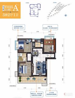 【3房2厅1卫】3室2厅1卫1厨1阳台
