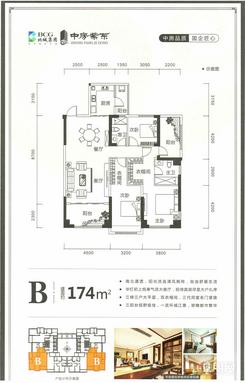 【B】3室2厅2卫1厨3阳台
