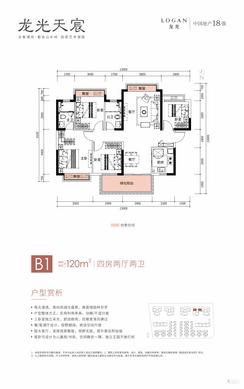 【B1户型】4室2厅2卫1厨1阳台