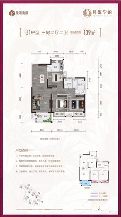 【B1户型】3室2厅2卫1厨2阳台