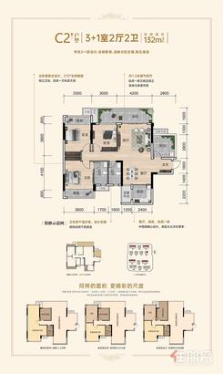 【C2户型.jpg】4室2厅2卫1厨2阳台