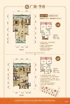 【一区D2户型255㎡四房】5室2厅3卫1厨3阳台