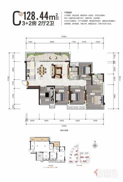 【C户型】5室2厅2卫1厨1阳台