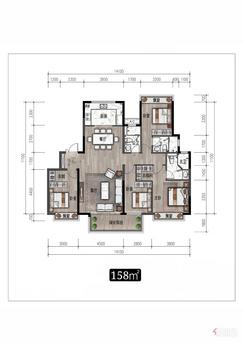 【158㎡户型图】4室2厅3卫1厨1阳台