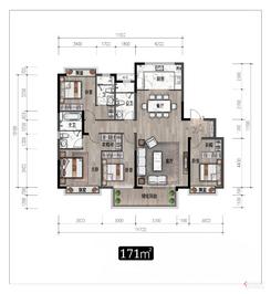 【171㎡户型图】4室2厅3卫1厨1阳台