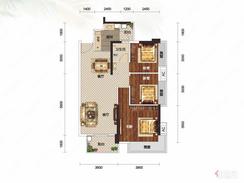 【9#F户型】3室2厅1卫1厨2阳台