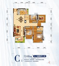 【C户型】4室2厅2卫1厨2阳台