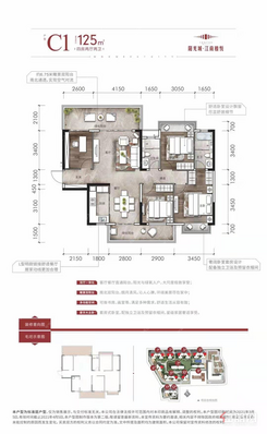 【C1户型125㎡】4室2厅2卫1厨2阳台