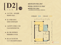 【D2户型】3室2厅1卫1厨1阳台