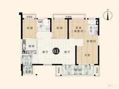 【4房2厅2卫户型】4室2厅2卫1厨1阳台