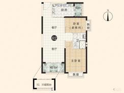 【2房2厅1卫户型】2室2厅1卫1厨2阳台