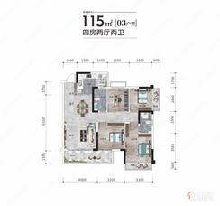 【03户型115㎡】4室2厅2卫1厨2阳台