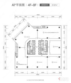 【写字楼A1#楼4F-8F平面图】