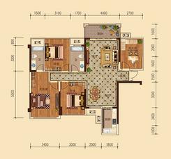 【15#3+1房】4室2厅2卫1厨1阳台