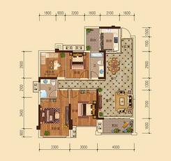 【15-0102户型】4室2厅2卫1厨2阳台