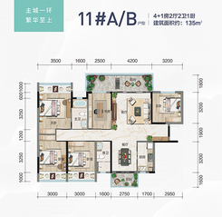 【建面约135㎡】5室2厅2卫1厨2阳台