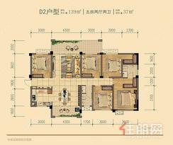 【建面139㎡D2户型】5室2厅2卫1厨2阳台