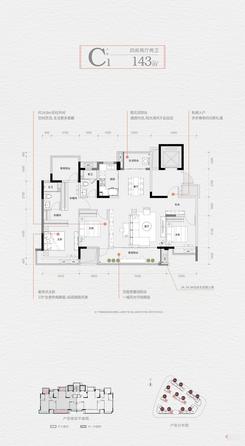 【C1户型】4室2厅2卫1厨2阳台