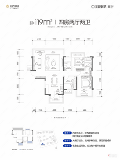 【北投时代·峯范119㎡】4室2厅2卫