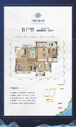 【2#B户型125㎡】4室2厅2卫