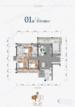 【23#楼01户型】3室2厅2卫1厨1阳台