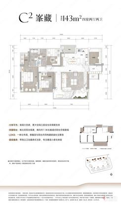 【C2户型】4室2厅2卫1厨1阳台
