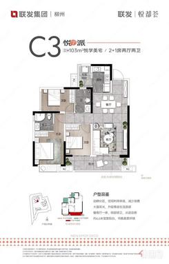 【C3户型】3室2厅2卫1厨2阳台