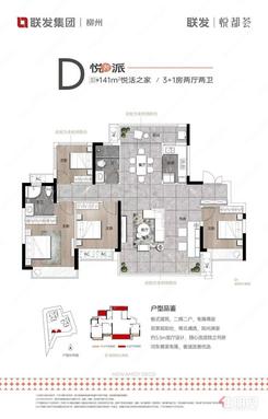【D户型.jpg】4室2厅2卫1厨2阳台