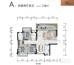 【A户型】4室2厅2卫1厨1阳台