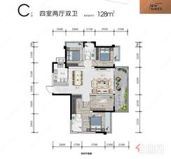 【C户型】4室2厅2卫1厨1阳台