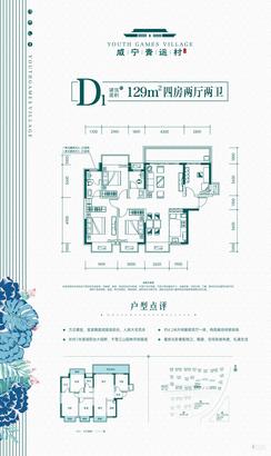 【D1户型129㎡】4室2厅2卫