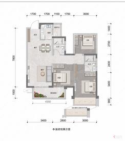 【78㎡】3室2厅2卫1厨1阳台