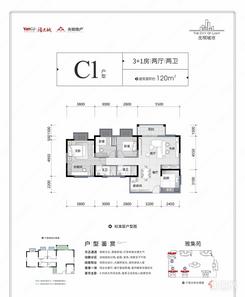 【C1户型】4室2厅2卫1厨1阳台