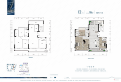 【大平层 E2户型 建面约186㎡ 】4室2厅3卫1厨2阳台