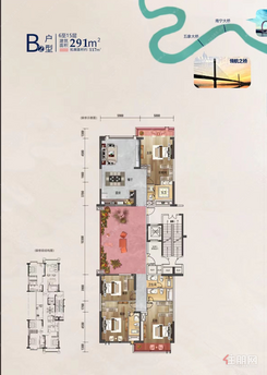 【D2#B2户型291平米】4室2厅4卫1厨1阳台