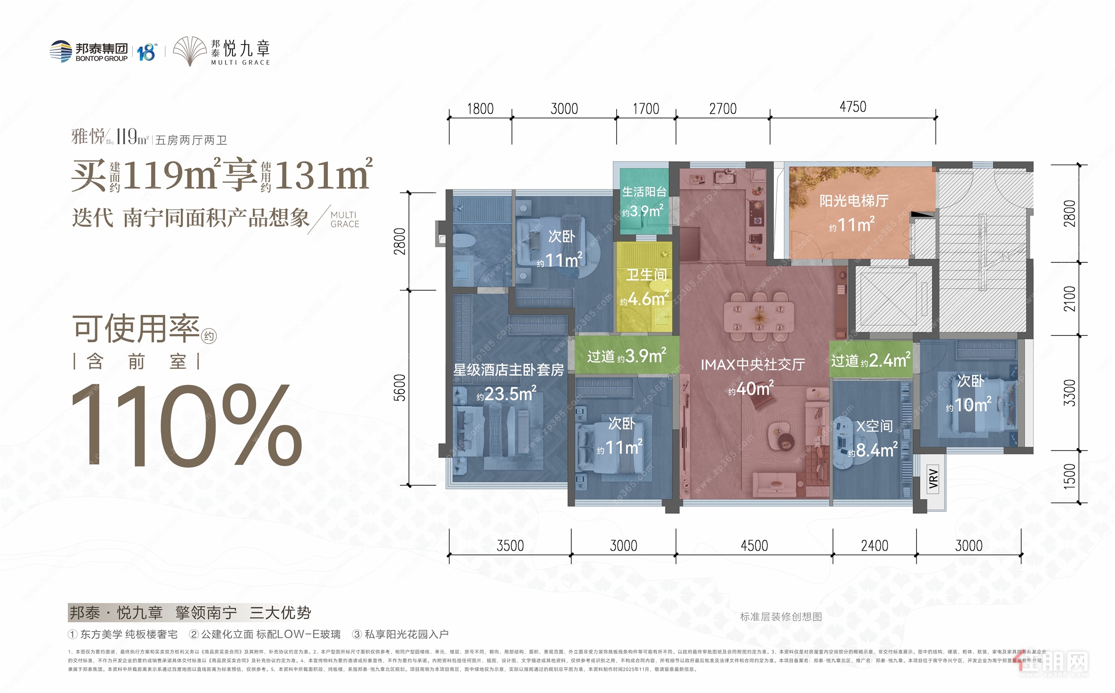 119㎡五房-邦泰悦九章户型_邦泰悦九章配套,房价-南宁住朋网-住朋网 买房卖房好帮手