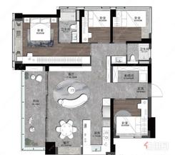 【125㎡4房】4室2厅2卫1厨1阳台