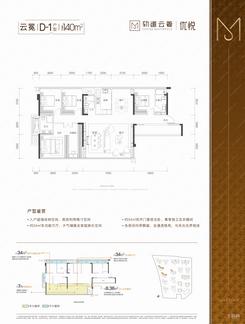 【云冕D-1户型 140㎡】4室2厅3卫1厨1阳台