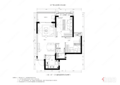 【D户型68㎡二房】2室2厅1卫1厨