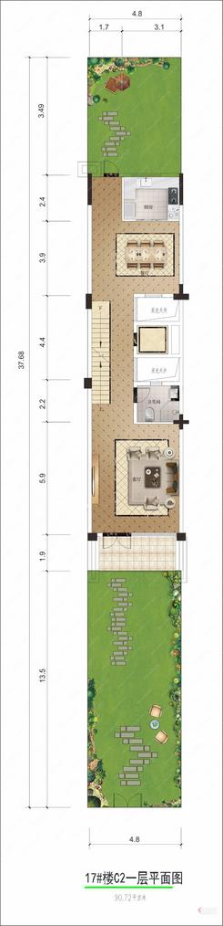 【17#楼C2一层平面图-186】