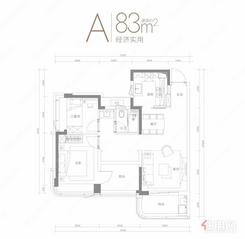 【83㎡三房两厅一卫】3室2厅1卫1厨2阳台