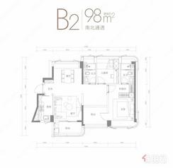 【98㎡三房两厅两卫】3室2厅2卫1厨2阳台