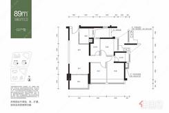 【89㎡ 02户型】3室2厅2卫1厨1阳台