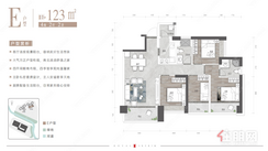 【E户型】4室2厅2卫1厨3阳台