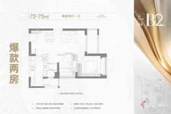【B2户型】2室2厅1卫1厨1阳台