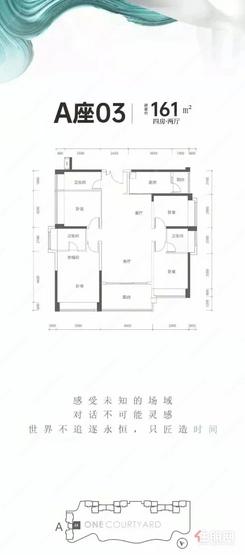 【A座03户型161㎡四房】4室2厅2卫1厨2阳台