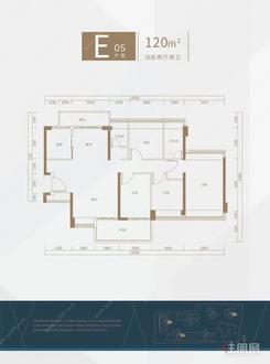 【E-120㎡户型】4室2厅2卫1厨2阳台